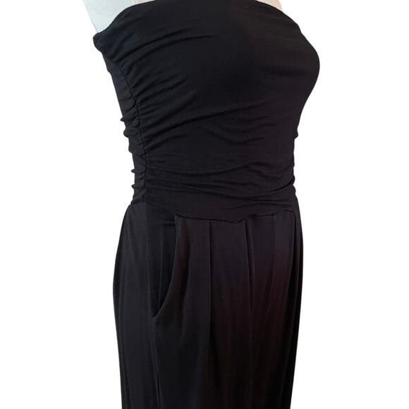 Heart & Hips Black Strapless Ruched Jumpsuit Size Medium - Picture 3 of 8